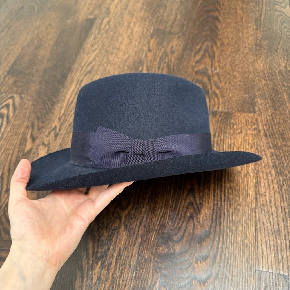 Hermes Feutre Paris Fedora Hat in navy - Picture 10 of 10